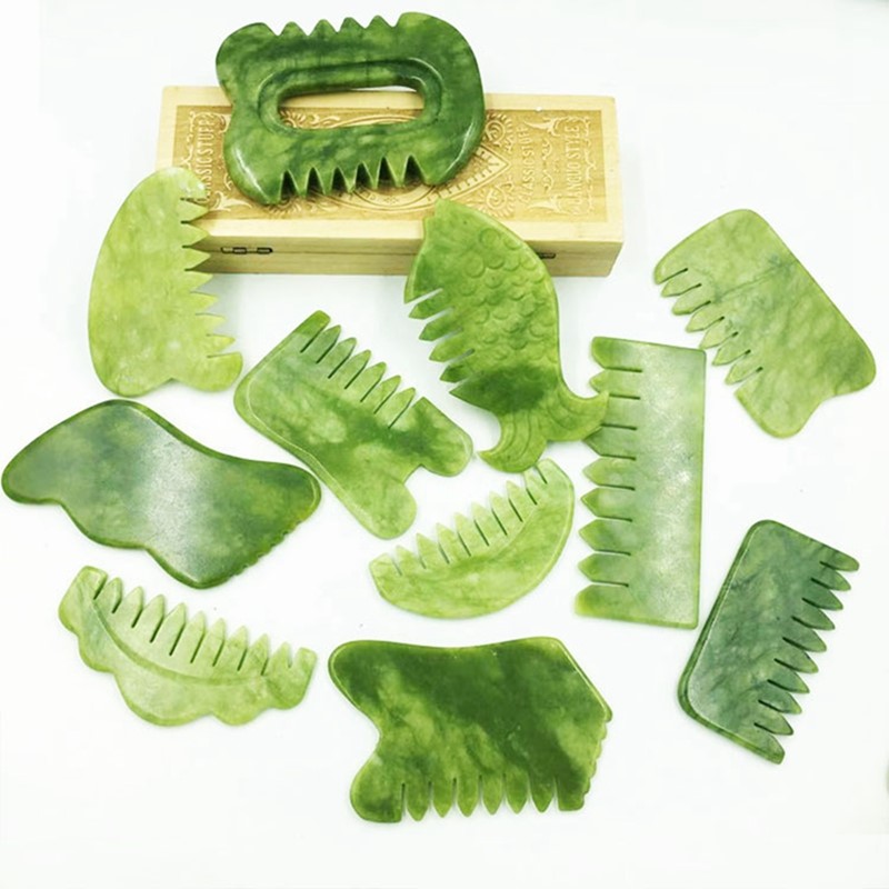 Jade Gua Sha Tool - Gouache Scraper Natural Stone Gua Sha